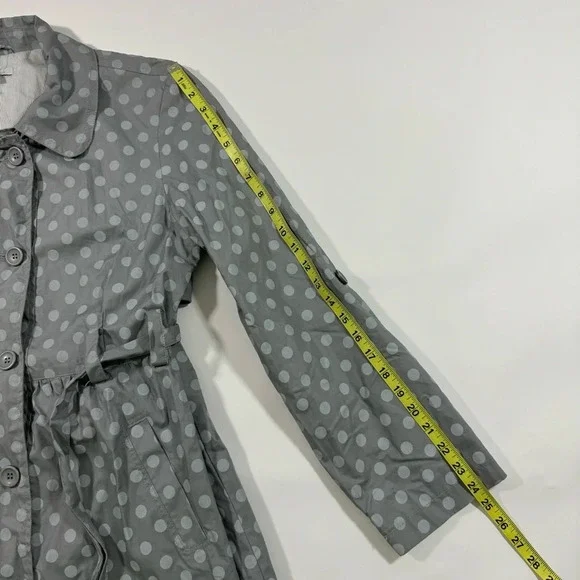 Garnet Hill Polka Dot Jacket Lined Lightweight Grey - Picture 8 of 8